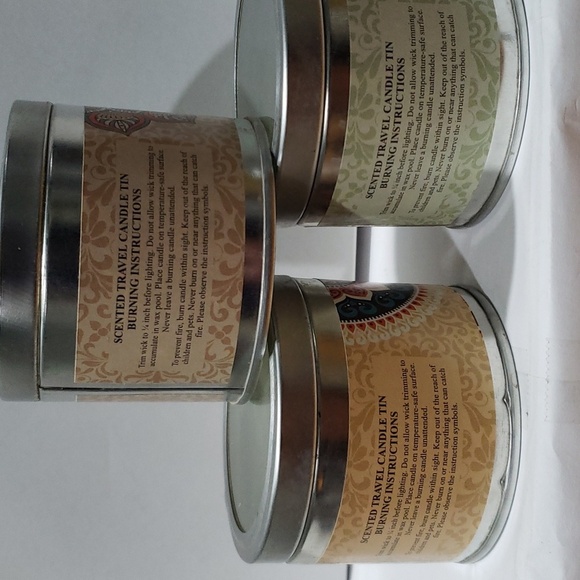 Karma. Set of 3 Candles; Tin Containers; Patchouli, Sandalwood & Jasmine. NWT - Picture 8 of 12